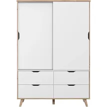 Forte Schiebetürenschrank Vankka 139,4 x 201,5 x 52,7 cm Weiß