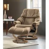 Stressless Stressless® »Reno«, (Set, Relaxsessel mit Hocker), mit Hocker, mit Classic Base, Größe S, M & L, Gestell Eiche braun