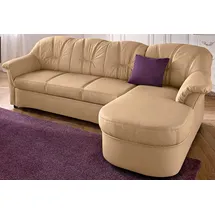 DOMO collection Ecksofa »Flores Schlafsofa, B/T/H: 233/142/86 cm, L-Form«, wahlweise mit Bettfunktion, wahlweise mit Federkern, auch in Leder, beige