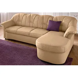 DOMO collection Ecksofa »Flores Schlafsofa, B/T/H: 233/142/86 cm, L-Form«, wahlweise mit Bettfunktion, wahlweise mit Federkern, auch in Leder, beige