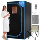 SereneLife Infrarotsauna Saunazelt – Mobile Infrarotkabine für Zuhause, faltbar, 1–2 Personen, Wärmekabine bis 60 °C