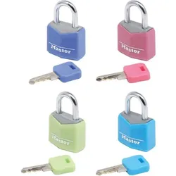 Master Lock 4 Vorhängeschlösser 3-Stift-Zyl. 20mm 9120EURQCOLNOP