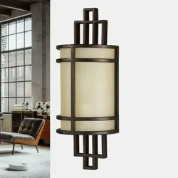 Licht-Erlebnisse Wandlampe SHOJI Creme Bronze Glas Metall Vintage Design Premium Wandleuchte Flur Treppenhaus Wohnzimmer, ED1/1/0173