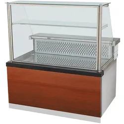Gastro Mastro Kühltheke mit Regalboden und gerader Frontverglasung, statische Kühlung, +0°/+4°C; B=1000 mm