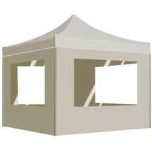 vidaXL Profi-Partyzelt Faltbar mit Wänden Aluminium 3x3 m Creme