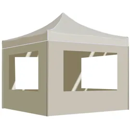 vidaXL Profi-Partyzelt Faltbar mit Wänden Aluminium 3x3 m Creme