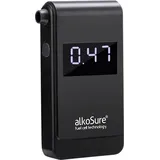 alkoSure Alkoholtester Schwarz (matt) 0.00 bis 4.00 ‰ inkl. Display, Verschiedene Einheiten anzeig