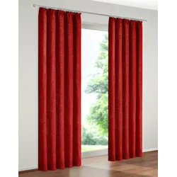 Vorhang WIRTH "B-Holmsund" Gr. 4, rot, B:132cm H:200cm, Chenille, Polyacryl, Gardinen