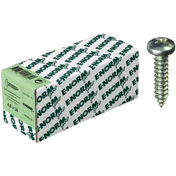 E-NORMpro Blechschrauben Schrauben DIN 7981 Edelstahl A2 C H 3,5x19 HP (Inh.100 Stück)