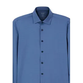 Olymp Businesshemd "OLYMP Level Five 24/Seven, body fit, Kent", Herren, Gr. 46, Normaler Arm, blau (nürnberger blau), 92% Baumwolle, 8% Elasthan, Hemden