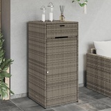 Faroom Rattan Gartenschrank Auflagenbox, Geräteschrank, Beistellschrank, Balkonschrank, Terrassenschrank, Aufbewahrungsbehälter für Garten 55 x 55 x 111 cm,Grau