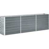 vidaXL Garten-Hochbeet verzinkter Stahl rechteckig 240 x 40 x 77 cm Grau  