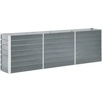 vidaXL Garten-Hochbeet verzinkter Stahl rechteckig 240 x 40 x 77 cm Grau  