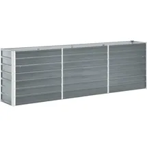 vidaXL Garten-Hochbeet verzinkter Stahl rechteckig 240 x 40 x 77 cm Grau  