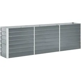 vidaXL Garten-Hochbeet verzinkter Stahl rechteckig 240 x 40 x 77 cm Grau  