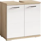 byLIVING Waschbeckenunterschrank Nebraska 60 x 59 x 31,5 cm Braun/Weiß