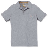 CARHARTT Poloshirt Force Cotton Delmont Pocket Polo Shirt, grau L