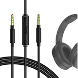 Geekria QuickFit Audio Kabel Kompatibel mit Skullcandy Hesh 3, Hesh 2, Grind, Venue, Crusher Wireless Kopfhörer, 3.5mm Ersatz-Stereokabel für Kopfhörer mit Inline-Mikrofon und Lautstärkeregler (1.2m)