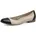 TAMARIS Ballerina TAMARIS Gr 37 hellbeige kombiniert Leder Lederimitat Schuhe Ballerina Blockabsatz Businessschuh Schlupfschuh mit Elastikeinfass