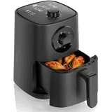 SUPERLEX Heißluftfritteuse Klein 2,5L Mini Airfryer mit Manuellem Timer und Temperaturregler Heißluft Fritteuse Ohne Öl 1000W Kompakte Luftfritteuse mit Antihaftbeschichtung für 1-2 Personen Schwarz