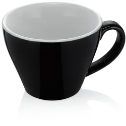6x Espresso doppio Tasse Obertasse Italia 180 ml schwarz, Porzellan, Doppelter Espresso