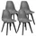 [en.casa] Esszimmerstuhl-Set, Grau, Textil, 54x83x48 cm, Grau/Schwarz