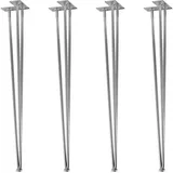 STILISTA Möbelfuß Hairpin Legs Haarnadelbeine Tischbeine Möbelbeine, (Set, 4er Set), DIY, 3 Streben, Industriedesign, Farb- und Größenwahl silberfarben 70,00 cm