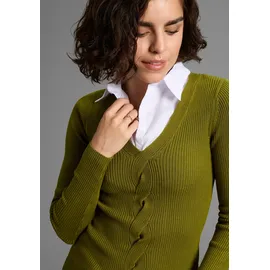 LAURA SCOTT V-Ausschnitt-Pullover grün 40