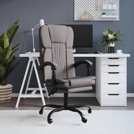 vidaXL Bürostuhl mit Liegefunktion Polyester Taupe