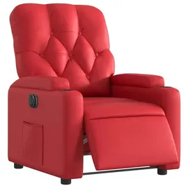 vidaXL Relaxsessel mit Liegefunktion Kunstleder 142 x 75 x 90 cm Rot elektrisch