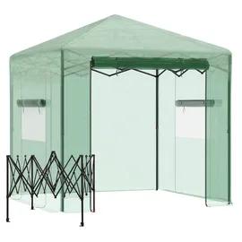 Outsunny Gewächshaus Stahl Dunkelgrün PE 1 mm 3,2 m2