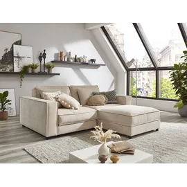 Atlantic Home Collection Hocker Valan Cord 85 x 41 x 85 cm Beige