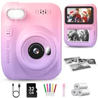 GREENKINDER Sofortbildkamera Kinder,14MP 3.0 Zoll Bildschirm Kinderkamera Sofortbildkamera mit 32G Karte,1080P Kamera Kinder Sofortdruck,Geburtstagsgeschenk Spielzeug für Jungen und Mädchen 3-12 Jahre