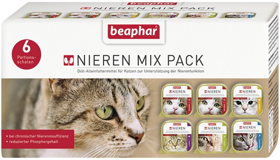 Probierpaket Beaphar Nieren-Diät 6 x 100 g - Mix (5 Sorten gemischt)