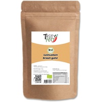 Tasty Pott Bio Leinsamen Braun - ganz I Zum Backen und Kochen I Vegane Ernährung I Lein I Müsli Topping I Porridge I Vollkorn Leinsamen I Im Beutel 1000g