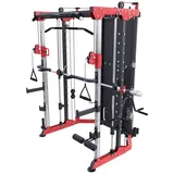 Gorilla Sports Multistation Power Rack mit Gewichten SCHWARZ|ROT|hellgrau No Size