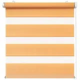 Doppelrollo Doppelrollo Duo-Rollo Klemm-Fix mit Klemmträger, Fenster-Rollo/Seitenz, DomDeco, Klemm- oder Schraubmontage orange 100 cm x 215 cm