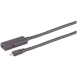 S/CONN maximum connectivity Aktive USB-C Verlängerung, USB 3.1, 10Gbps, unidirektional, PVC, DC-Speisung - Länge: 3m