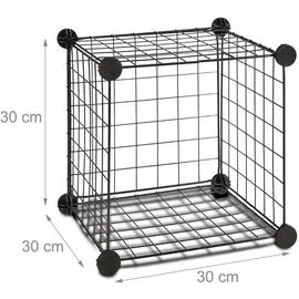 Relaxdays Steckregal Regalsystem 96 x 96 x 32 cm Schwarz