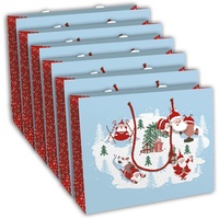 Clairefontaine 6x Weihnachtsmann, Geschenktasche 37,3x11,8x27,5cm Blau X-32787-6C