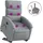vidaXL Massagesessel mit Aufstehhilfe Polyester 92 x 99,5 x 92 cm Hellgrau elektrisch
