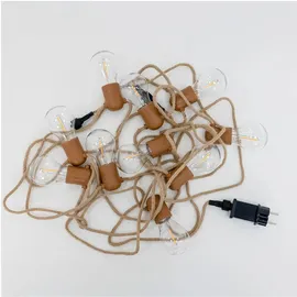Licht-Erlebnisse Lichterkette LED 5 m Juteseil Beige