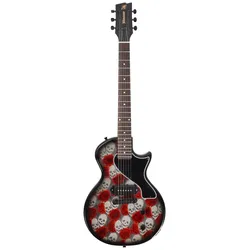 Rock N Roll Relics Thunders SC Skull + Roses Lace Art #221376 - E-Gitarre