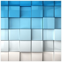 Wallario Möbelfolie Blau-weiße Kisten Schachteln Muster blau