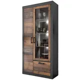 furn.design Vitrine Ward 97 x 201 cm Beige/Grau