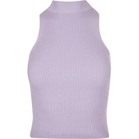 URBAN CLASSICS Short Rib Knit Turtleneck ärmelloses T-Shirt Lilac