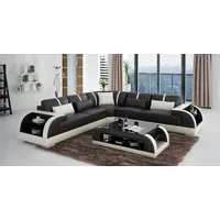 Xlmoebel Ecksofa Ledersofa Designersofa Braun Weiß Ecksofa Couch Sofort, 1 Teile, Made in Europa braun