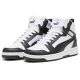 Puma Rebound V6 Mid Jr Sneaker, Puma White Puma Black Shadow Gray, 38.5