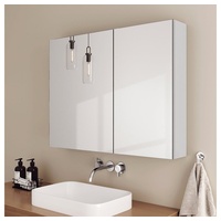 EMKE Spiegelschrank EMKE Badezimmerspiegelschrank Badspiegelschrank Verstellbare Trennwand zweitüriger spiegelschrank mit doppelseitigem(MC7) weiß 85 cm x 65 cm