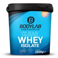 Bodylab24 Clear Whey Isolate 1200g Himbeere, Eiweiß-Shake aus bis zu 96% hochwertigem Molkenprotein-Isolat, erfrischend fruchtiger Drink, Whey Protein-Pulver kann den Muskelaufbau unterstützen